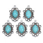 Синтетическая бирюза подвески оправы под эмаль, с aolly выводами, без кадмия, без никеля и без свинца, овальные
