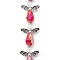 Angel Fairy Shape Electroplate Glass Beads Strands, with Tibetan Style Alloy Wing Beads