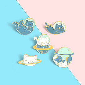 Galactic Feline Pin: Cosmic Cat Badge for Fashionable Accessories