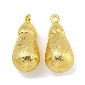 Rack Plating Brass Pendants, Long-Lasting Plated, Cadmium Free & Lead Free, Eggplant Charms