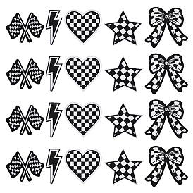 20 шт. 5 стили полиэстер компьютерная вышивка приклеивание/пришивание заплаток, аппликации из синели