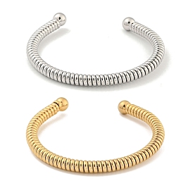 Telephone Wire Style 304 Stainless Steel Cuff Bangles, Torque Bangles