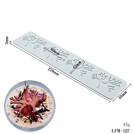 Rectangle Embossing Lace Fondant Moulds, with 4 Cavity Coral Pattern, Lace Mat For DIY Cake Bakeware