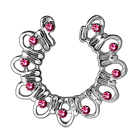 Кольца для сосков из титана и страз, кольца для сосков без перфорации, полый узор, цвет нержавеющей стали