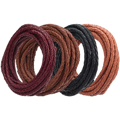8 ярдов 4 цветов плетеного кожаного шнура, круглые