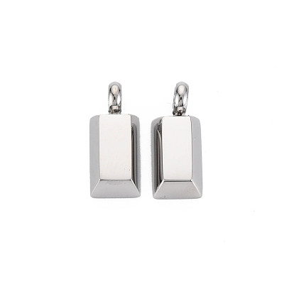 Ion Plating(IP) 304 Stainless Steel Pendants, Rectangle