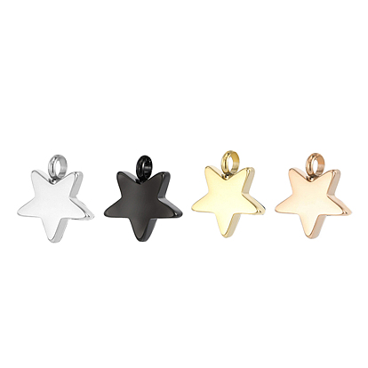 Openable Stainless Steel Memorial Urn Ashes Pendants, Star