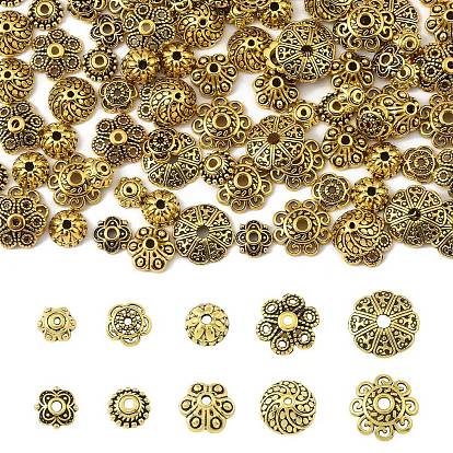 100 шт 10 стили тибетский стиль сплава бусины цветочные колпачки
