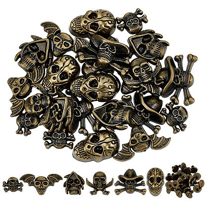 24 сумки 6 стили тибетский стиль сплав заклепки, череп