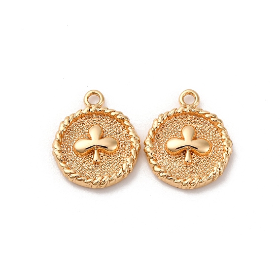 Латунные подвески, без кадмия, без никеля и без свинца, плоские круглые подвески и клевер