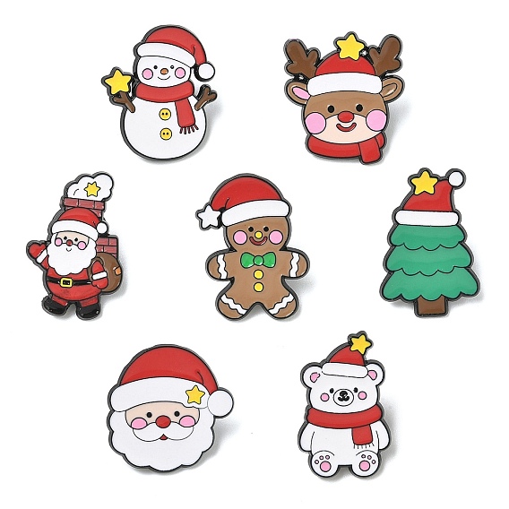 Рождественские эмалевые булавки, булавки для лацканов из сплава для одежды рюкзака