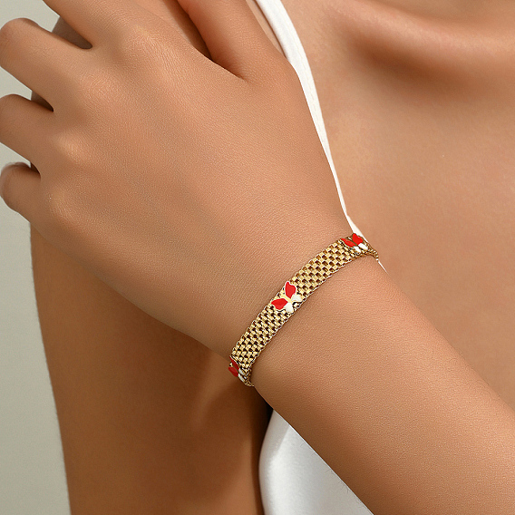 Браслеты из железной пантеры, эмалевые браслеты с подвесками в виде бабочек для женщин