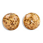 Transparent Resin Beads, with Gold Foil, Round