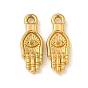 Ion Plating(IP) 304 Stainless Steel Pendants, Palm with Eye Charm