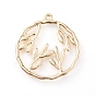Zinc Alloy Pendants, Long-Lasting Plated, Flat Round with Leafy Branches