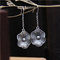 Alloy Dangle Earrings for Women, Flower