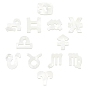 Natural White Shell Beads, Mother of Pearl Shell Beads, Top Drilled Beads, 12 Constellation/Zodiac Sign