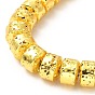 Electroplated Natural Lava Rock Beads Strands, Column