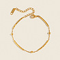 304 Stainless Steel Textured Curved Tube Link Chain Bracelets for Women