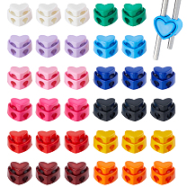 44 Stück 11 Farben Nylon-Federkordelverschlüsse, Überlebensarmband Schnallen, Herz