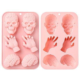 Moules en silicone en forme de crâne, de main et de cerveau