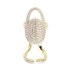 Brass Micro Pave Cubic Zirconia Fingernail Rings, Nail Cover Ring
