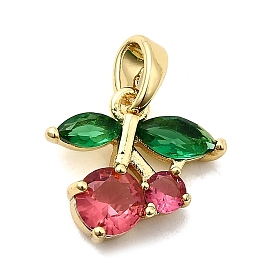 Латунные микро проложить кубического циркония подвески, черри прелести, долговечный, стойки покрытие, без свинца и без кадмия