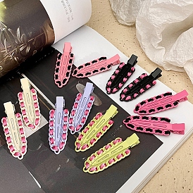 Alloy Alligator Hair Clips, with Ribbon, Hair Accessories for Girls Women, Teardrop