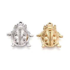 304 Настройки горный хрусталь из нержавеющей стали кулон, ионное покрытие (ip), коровка