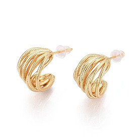 Латунь серьги, многослойный с-образный, без никеля 