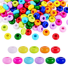 110Pcs 11 Colors Opaque Acrylic European Beads, Rondelle