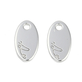 Rack Plating Alloy Pendants, Lead Free & Cadmium Free, Flat Oval Charms