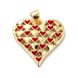 Pendentifs écologiques en laiton émaillé, plaqué longue durée, réel 18 k plaqué or, sans cadmium et sans plomb, cœur