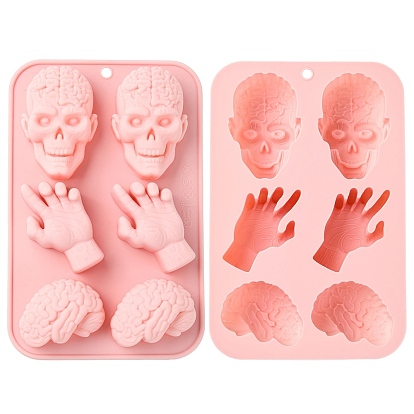 Moules en silicone en forme de crâne, de main et de cerveau