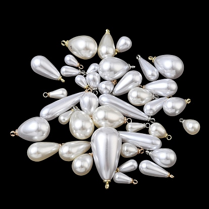 Подвески из АБС-пластика с жемчугом, слеза, с петлей из сплава