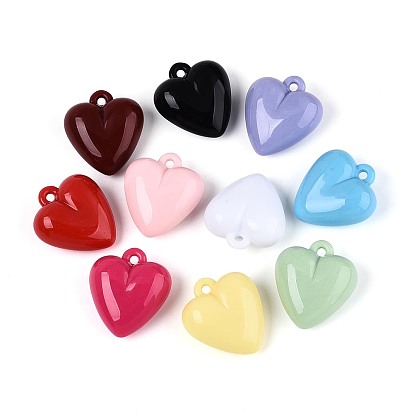 Непрозрачные акриловые подвески, сердце прелести