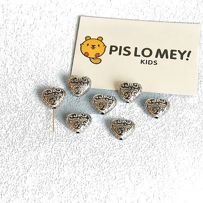 Акриловые бусины в тибетском стиле, античное серебро