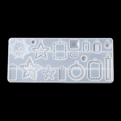 Moules en silicone pour pendentif de forme mixte, moules de résine, pour diy uv résine, fabrication de bijoux en résine époxy