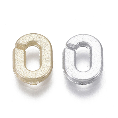 Spray Painted CCB Plastic Linking Rings, Quick Link Connectors, For Jewelry Cable Chains Making, Oval