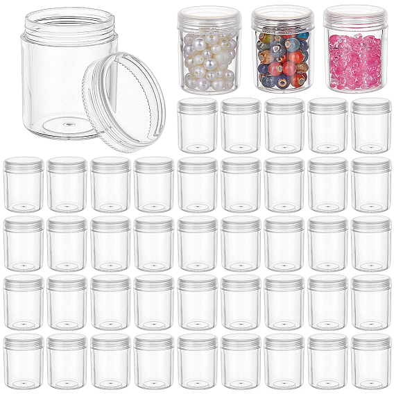 48шт. пластиковые контейнеры для бусин в виде колонн, тубусы для хранения бусин с завинчивающейся крышкой