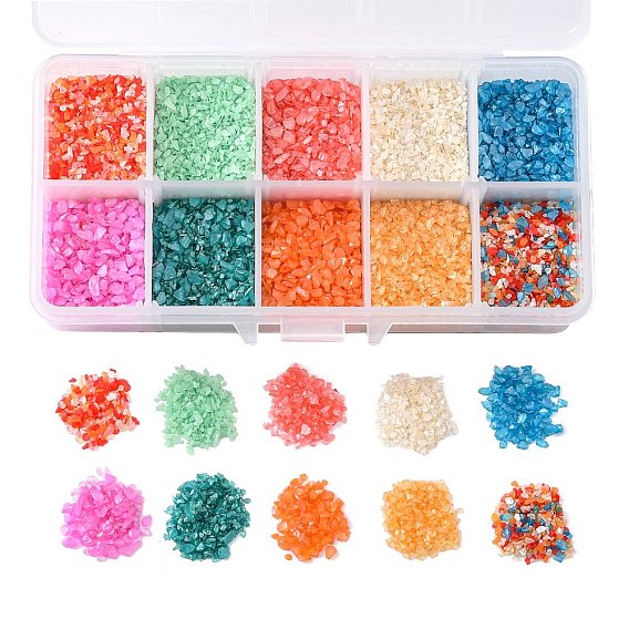 Baking Paint Glass Beads, Nail Art Decoration Accessories, DIY Crystal Epoxy Resin Material Filling, No Hole, Chips