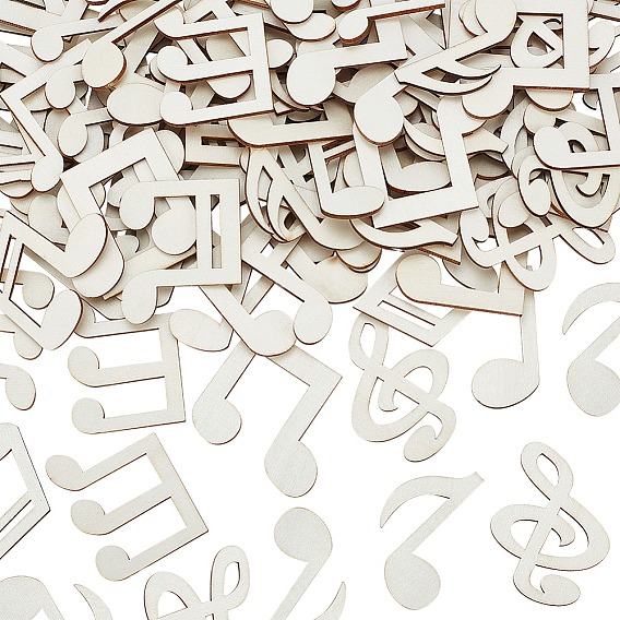 100 шт. музыкальные ноты незаконченные деревянные вырезки, поделки для детей