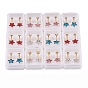 304 bouchons de lobe d'oreille en acier inoxydable, boucles d'oreilles vissées, avec argile polymère strass, étoiles, or