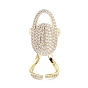 Brass Micro Pave Cubic Zirconia Fingernail Rings, Nail Cover Ring