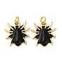 Латунь эмаль подвески, очарование паука, с целью перехода в кольце, без кадмия и без свинца, стойки покрытие, долговечный, реальный 18 k позолоченный