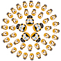 400Pcs 2 Style Spray Painted Wooden Cabochons, Printed, Bees