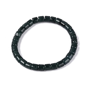 Natural Myanmar Jade Column Beaded Stretch Bracelets