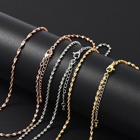 Латунные цепочки сингапур ожерелья для женщин, 304 из нержавеющей стали застежкой омар, стойки покрытие, без свинца и без кадмия, долговечный