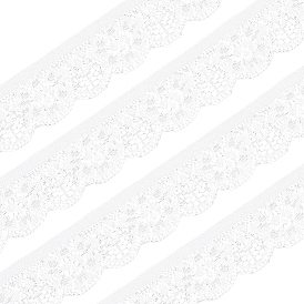 Кружевная отделка из гипюра стрейч, кружевная лента из полиэстера, цветочным узором, аксессуары для одежды