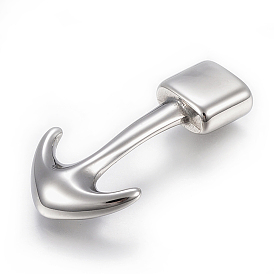 304 Stainless Steel Hook Clasps, For Leather Cord Bracelets Making, Anchor